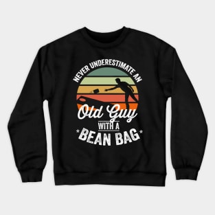 Mens Cornhole Shirt Old Man Funny Cornhole Bean Bag 4th of July Crewneck Sweatshirt